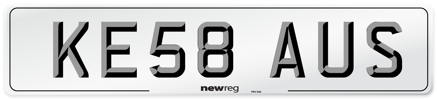 KE58 AUS Number Plate from New Reg
